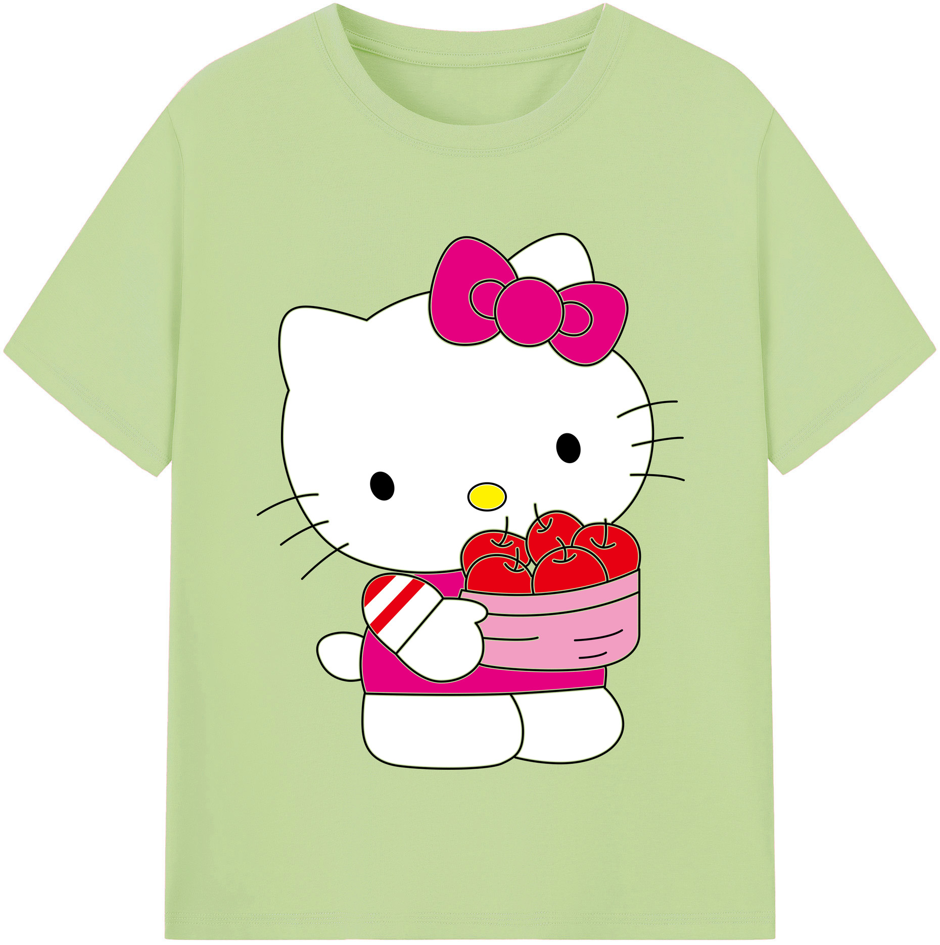 （画像用） Hello Kitty ハローキティ 綿100％半袖Tシャツ（フロントプリント）